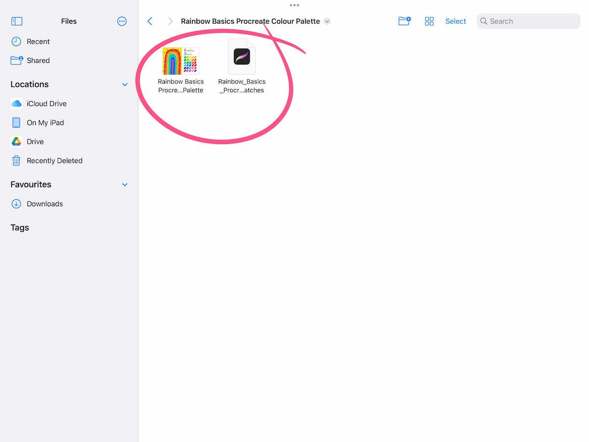How to import a procreate colour palette 4